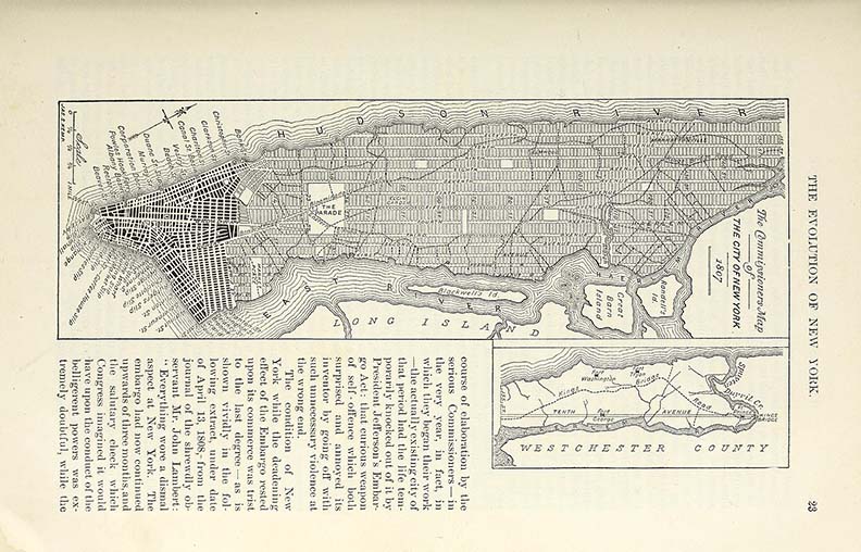 1807年に委員会が提案したニューヨークの地図