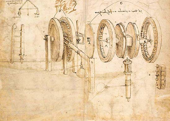 アトランティコ手稿に描かれた機械